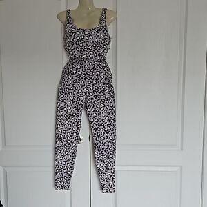 UGG Black Spotty Saylor Leggings With Zayley Bralette Crop Top Small Black/Purpl